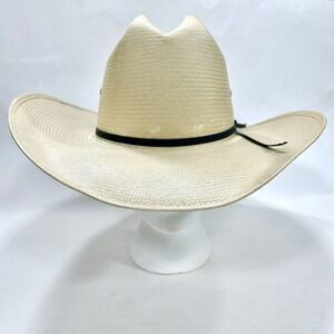 Stetson Hat 6 7/8 Men's Natural Genuine Shantung Panama Straw Cowboy Western